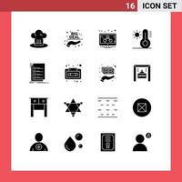 16 Creative Icons Modern Signs and Symbols of list check sale temperature climate Editable Vector Design Elements