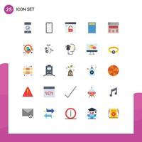 Set of 25 Modern UI Icons Symbols Signs for layout red samsung education secure Editable Vector Design Elements