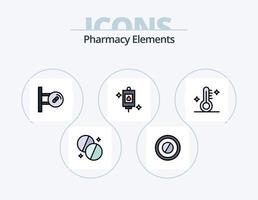 Pharmacy Elements Line Filled Icon Pack 5 Icon Design. medical . cold . soup. medical vector