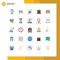 Pictogram Set of 25 Simple Flat Colors of city flame money fire place security Editable Vector Design Elements