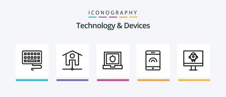 Devices Line 5 Icon Pack Including . status. sync. low. battery. Creative Icons Design vector