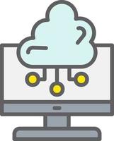 icono de vector de computación en la nube