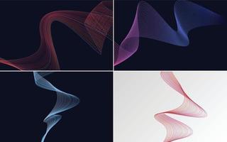 Collection of geometric minimal lines pattern set vector