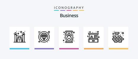 Business Line 5 Icon Pack Including solving. mind. ecommerce. logic. report. Creative Icons Design vector
