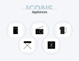 Appliances Glyph Icon Pack 5 Icon Design. appliances. home. appliances. electric. household vector