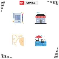 4 Thematic Vector Flat Icons and Editable Symbols of contract communication agreement real interaction Editable Vector Design Elements