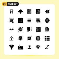 paquete de iconos de vector de stock de 25 signos y símbolos de línea para el progreso del sitio web de datos de nube de documento de informe elementos de diseño de vector editables