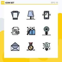Universal Icon Symbols Group of 9 Modern Filledline Flat Colors of message back to school light signals mobile Editable Vector Design Elements