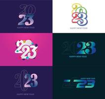 Big Set of 2023 Happy New Year logo text design 2023 number design template vector