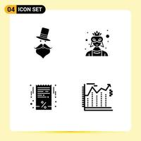 Stock Vector Icon Pack of Line Signs and Symbols for moustache bill santa clause avatar invoice Editable Vector Design Elements