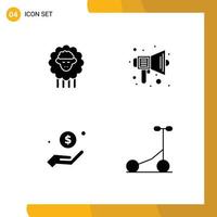 Editable Vector Line Pack of Simple Solid Glyphs of mutton dollar spring school hand Editable Vector Design Elements