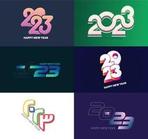 Big Set of 2023 Happy New Year logo text design 2023 number design template vector