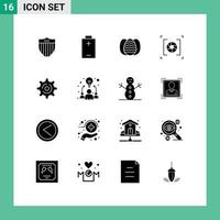 conjunto de 16 iconos de interfaz de usuario modernos signos de símbolos para configurar elementos de diseño vectorial editables de apertura de fotografía de Pascua de Internet vector