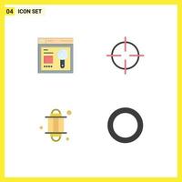 4 Flat Icon concept for Websites Mobile and Apps browser lantern education symbolism ramadan Editable Vector Design Elements