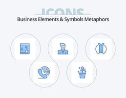 Business Elements And Symbols Metaphors Blue Icon Pack 5 Icon Design. teacher. user. pot. man. lock vector