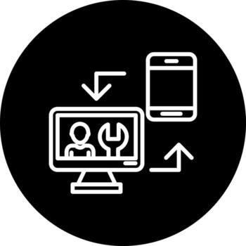 icono de vector de sincronización de datos