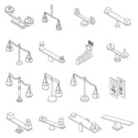 Comparison icons set vector outline