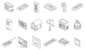 Control icons set vector outline