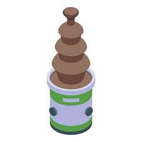 Machine cocoa fondue icon isometric vector. Chocolate fountain vector