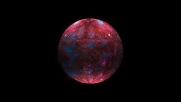 Loop abstract alien pink blue planet sphere moving video