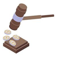 Lobbyist gavel icon isometric vector. Pr campaign vector