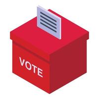 Vote box icon isometric vector. Campaign politician vector