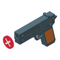 Lobbyist no gun icon isometric vector. Meeting support vector