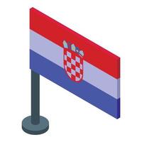 vector isométrico del icono de la bandera de croacia. mapa de viaje