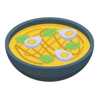 Myanmar soup food icon isometric vector. Culture map vector