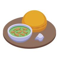 Republic chad soup icon isometric vector. Africa travel vector