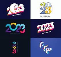 Big Set of 2023 Happy New Year logo text design 2023 number design template vector