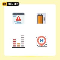 4 Creative Icons Modern Signs and Symbols of development sound lift audio location Editable Vector Design Elements