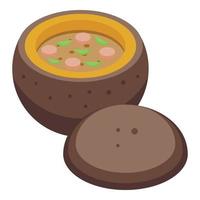 Belarus hot soup icon isometric vector. Travel country vector