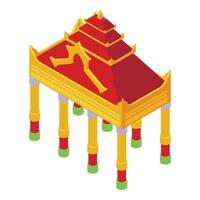 Myanmar temple arch icon isometric vector. Landmark culture vector