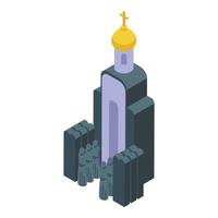 icono de la iglesia de la torre de bielorrusia vector isométrico. república turismo