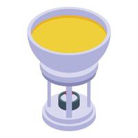 Food fondue icon isometric vector. Fork cheese vector