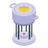 icono de fondue de queso dip vector isométrico. comida cocinando