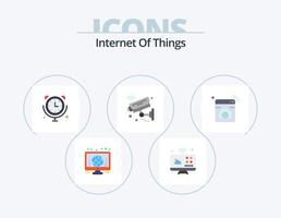 Internet Of Things Flat Icon Pack 5 Icon Design. internet. security. clock. iot. camera vector