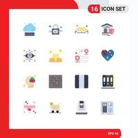 16 Universal Flat Color Signs Symbols of look design mask art real Editable Pack of Creative Vector Design Elements