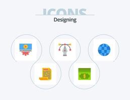diseño de paquete de iconos planos 5 diseño de iconos. . Internet. ajuste. globo. herramienta vector