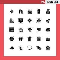 Set of 25 Modern UI Icons Symbols Signs for huawei smart phone real phone arts Editable Vector Design Elements