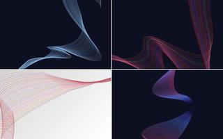 Modern wave curve abstract vector backgrounds for presentations. flyers. and brochures