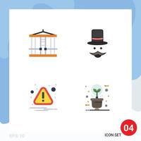 Stock Vector Icon Pack of 4 Line Signs and Symbols for decapitate alert murder movember error Editable Vector Design Elements