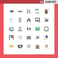 Group of 25 Flat Colors Signs and Symbols for record network men app scince Editable Vector Design Elements