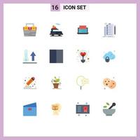 16 Thematic Vector Flat Colors and Editable Symbols of check expertise vehicle social internet Editable Pack of Creative Vector Design Elements