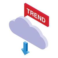 Data cloud trend icon isometric vector. Business future vector