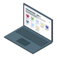 Laptop online shop icon isometric vector. Trend future vector