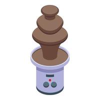 Marshmallow cocoa fondue icon isometric vector. Chocolate fondue vector