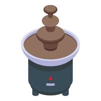 Milk cocoa fountain icon isometric vector. Chocolate fondue vector