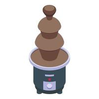 Sweet cocoa fountain icon isometric vector. Machine bar vector